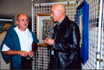 Tassou et Jean Mas, artiste de la Nouvelle Ecole de Nice à Roquefort les Pins en octobre 2001.